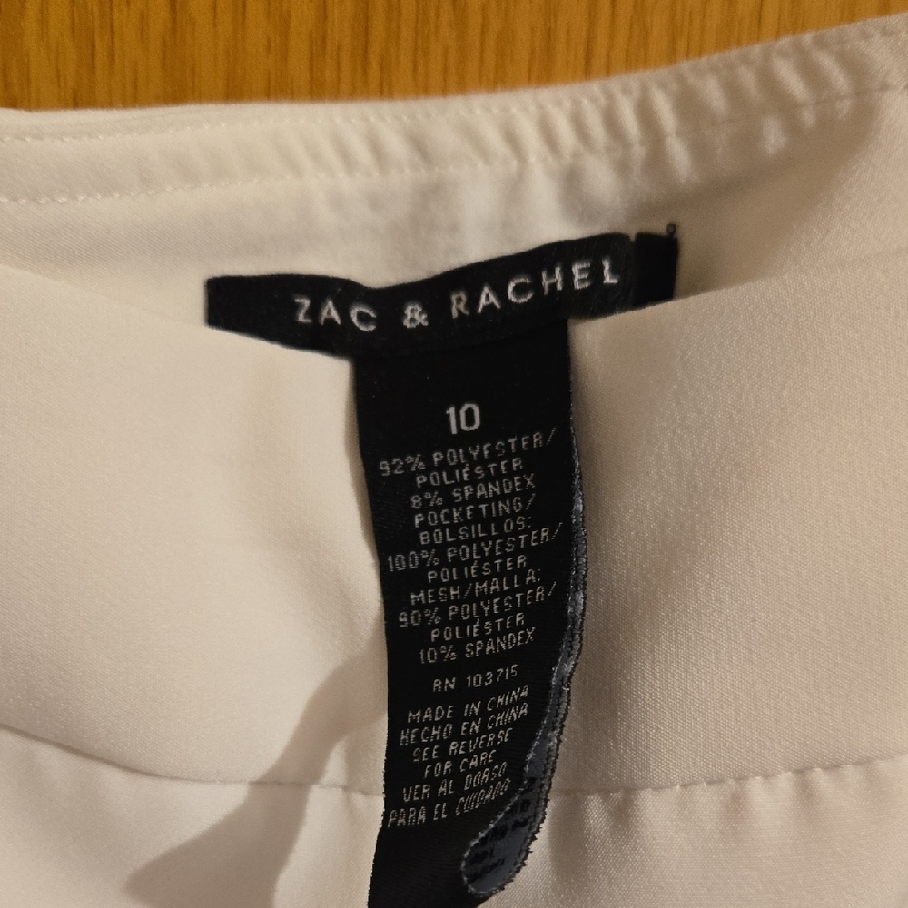 Zac & Rachel Cream Straight Leg Pants - Picture 2 of 3